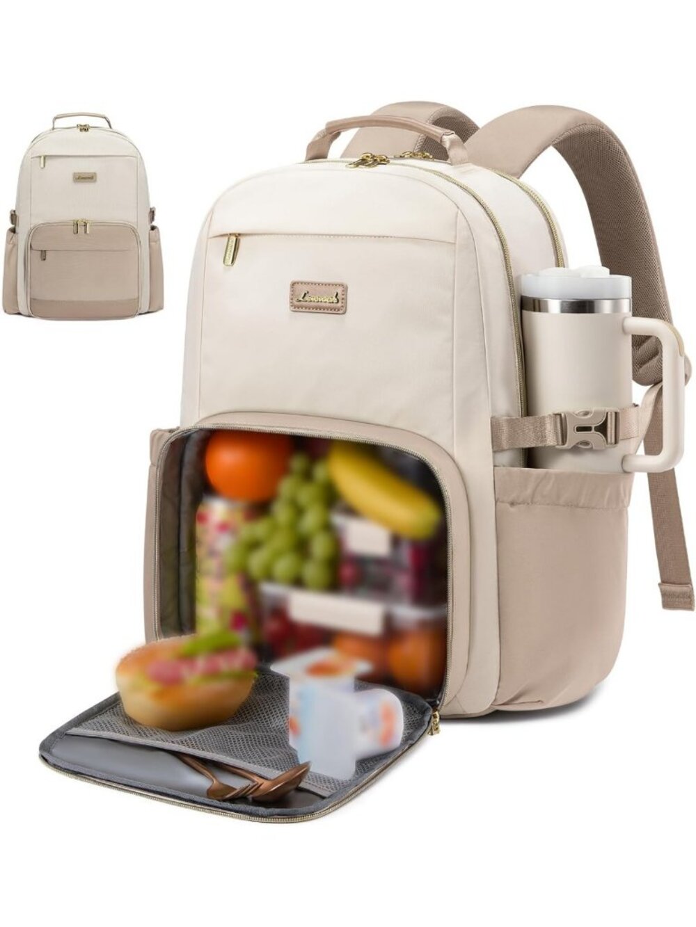 Insulated Lunch Backpack with Laptop Compartment, Waterproof Cooler Bag